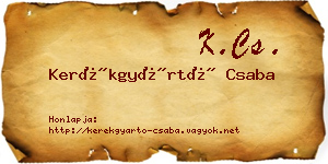 Kerékgyártó Csaba névjegykártya
