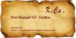 Kerékgyártó Csaba névjegykártya