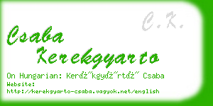 csaba kerekgyarto business card